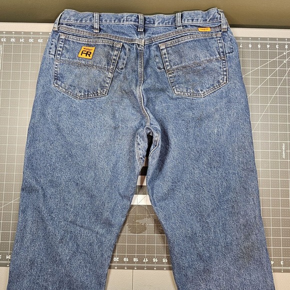 Wrangler Riggs FR Jeans Mens 38x30 Workwear Cowboy Bootcut Western Biker - Picture 6 of 16